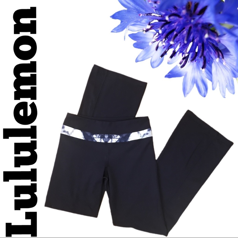 LULULEMON Yoga Pants size Black, Blue Marble 4